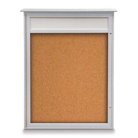 United Visual Products Double Door Enclosed Indoor Letterboard UV1141H-GOLD-BARBLU